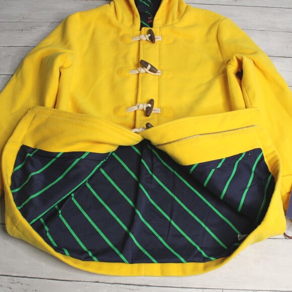 Rowing Girl's Duffle Coat Size L 10-12 Yellow Fleece Toggle Buttons - Picture 3 of 7